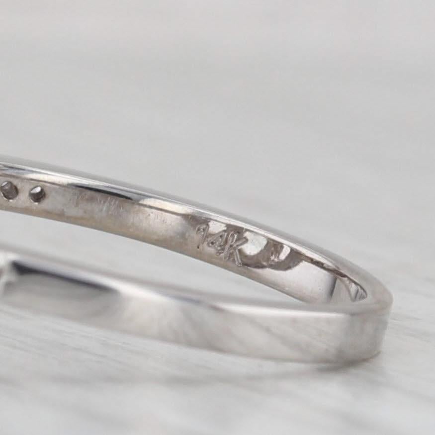1,16ctw Aquamarin Diamant Halo Ring 14k Weißgold Größe 6,25 Engagement Stil im Angebot 3