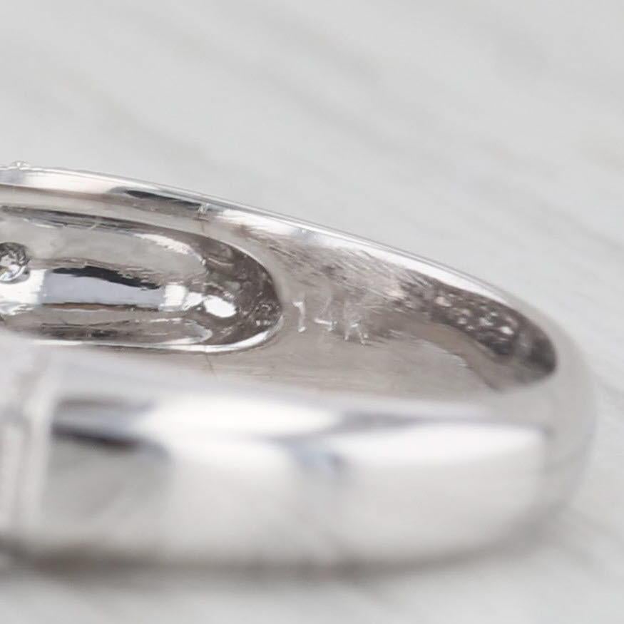 De las mujeres Anillo de compromiso con diamante redondo de 1,16 ctw Oro blanco de 14k Tamaño 5,75 Anillo catedral en venta