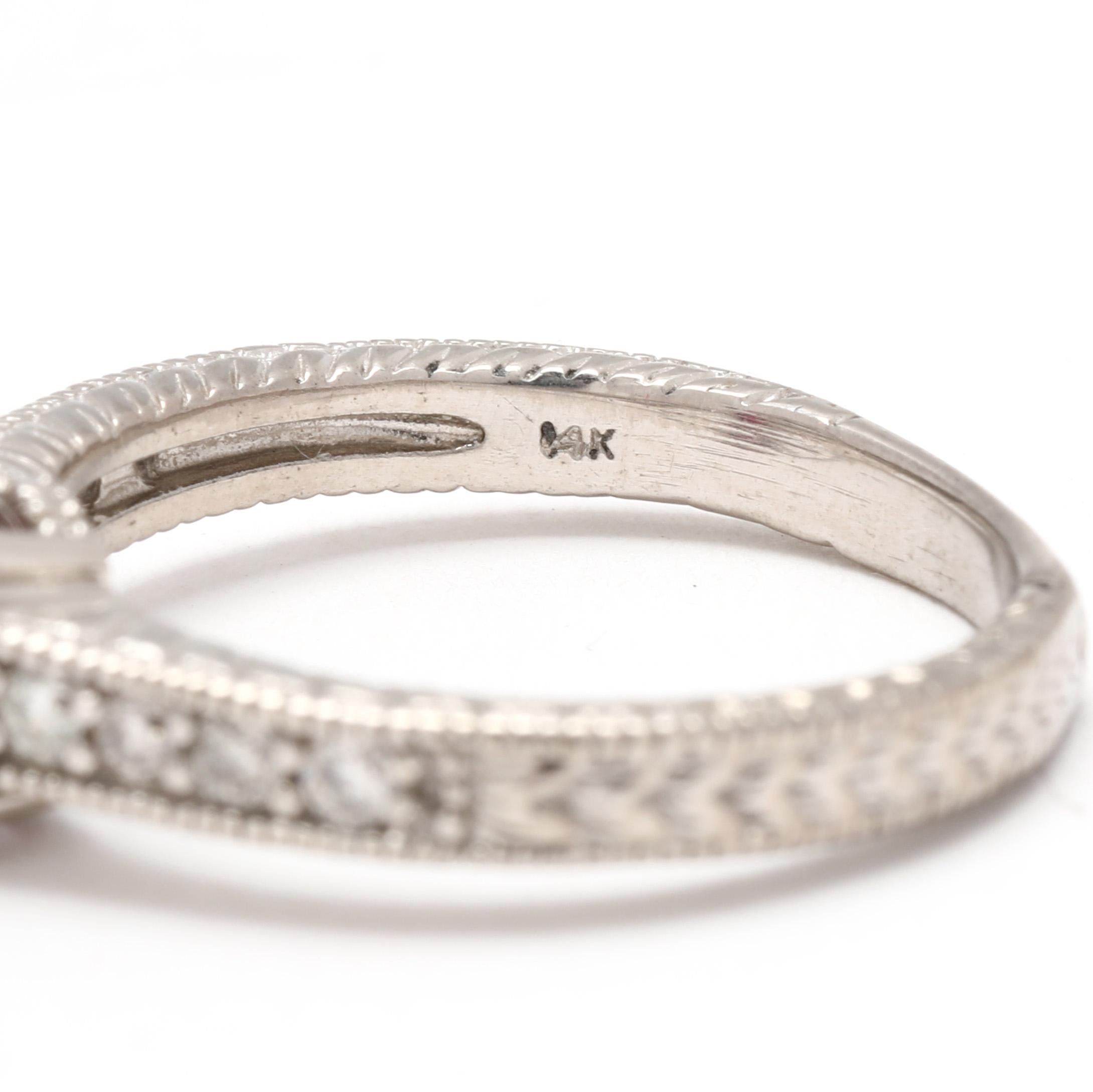 Bague de fiançailles en or blanc 14 carats avec rubis et diamants de 1,16 carat, taille de bague de 7,25 en vente 1