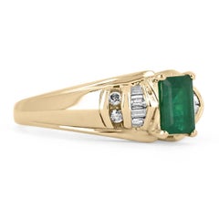 1.16tcw 14K Natural Colombian Emerald & Diamond Statement Ring