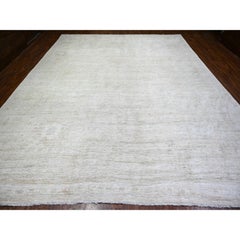 11'6"x14'3" Ivory Afghan Angora Oushak Wool Hand Knotted Oversized Oriental Rug