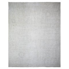 11'6"x14'3" Ivory Afghan Angora Oushak Wool Hand Knotted Oversized Oriental Rug