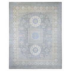 11'6"x14'4" Gray Washed Out Peshawar with Khotan Design Hand Knotted Wool XL Rug