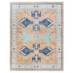 11
6"x14
7" Orange Anatolian Village Design Zero Pile Hand Knotted Wool XL Rug