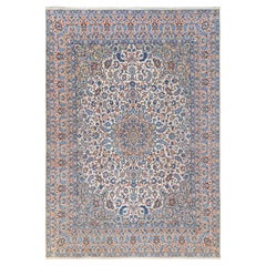 11
6 "x16
6" Elfenbein Vintage Persisch Mashad Hand geknüpft sauber und weich Wolle XL Teppich