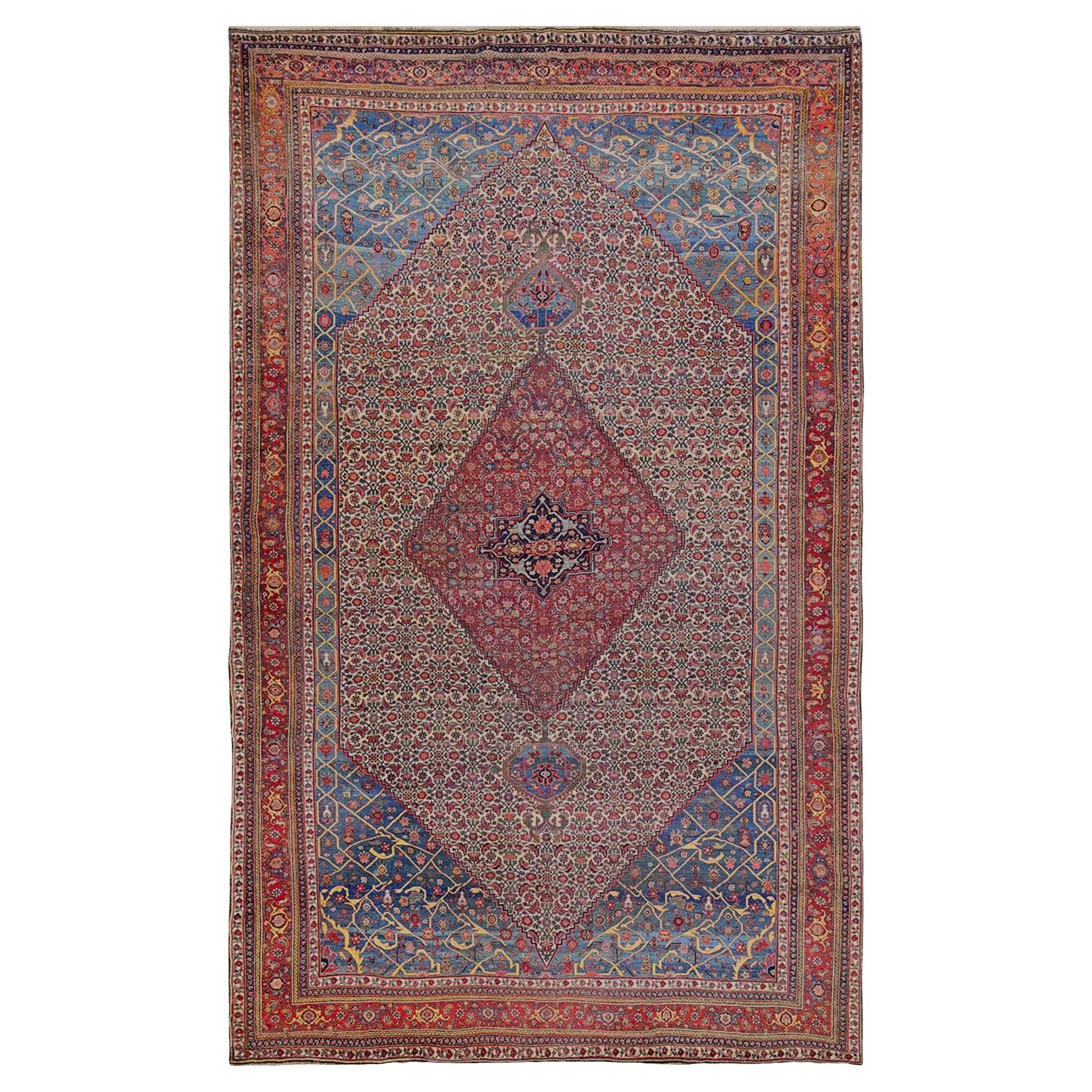 11
6"x18
10" Peach Color Antique Persian Bidjar Hand Knotted Soft Wool XL Rug