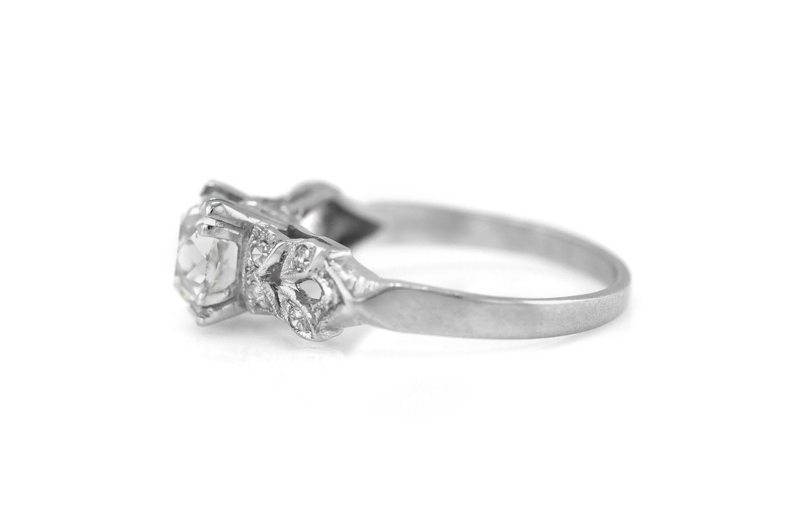 1.17 Carat Art Deco Diamond Ring In Good Condition For Sale In New York, NY