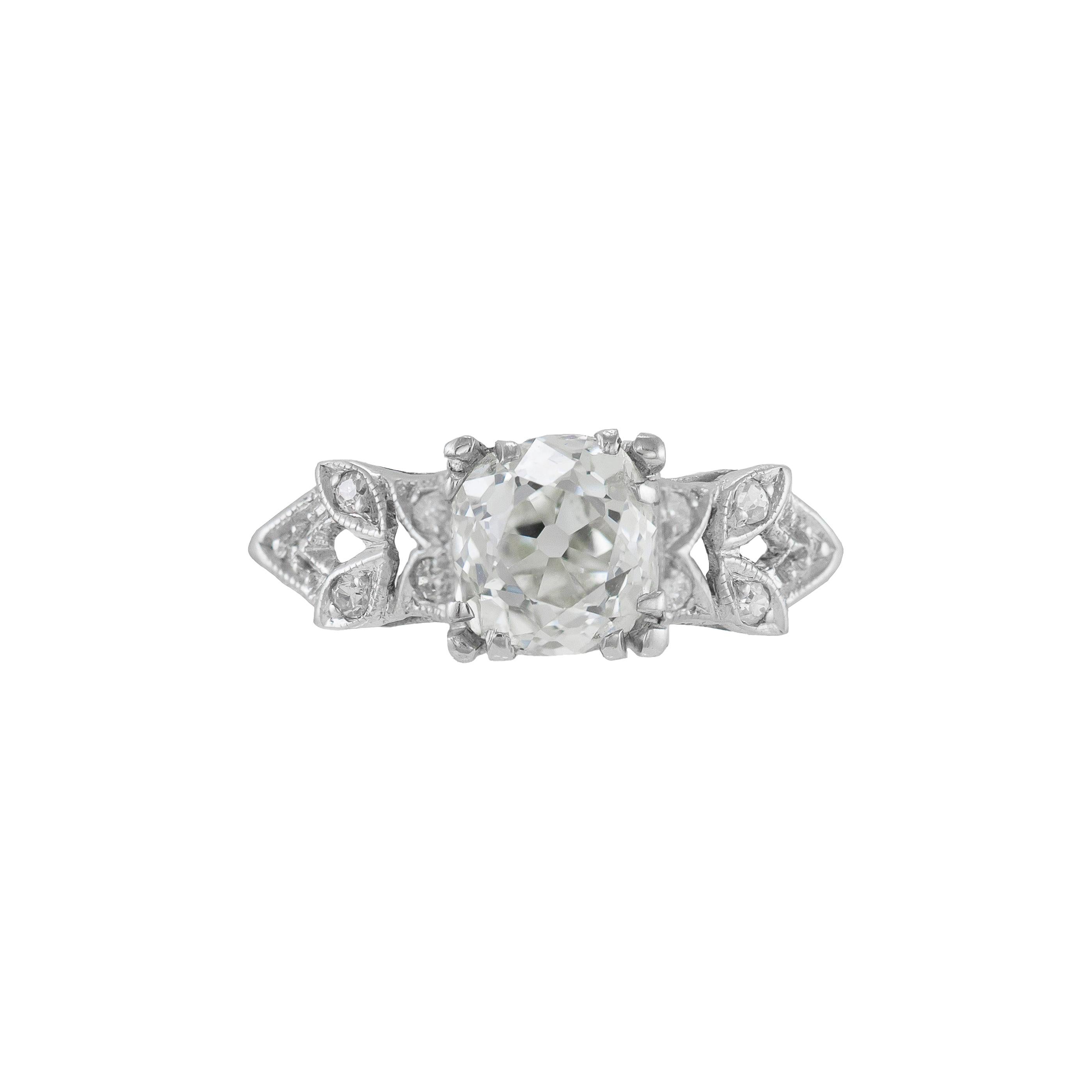 1.17 Carat Art Deco Diamond Ring For Sale