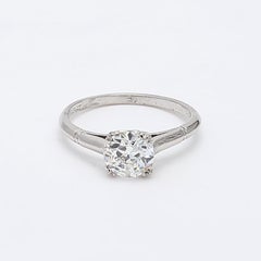 1.17 Carat Circular Brilliant Cut J VS2 Diamond Platinum Engagement Ring