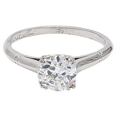 1.17 Carat Circular Brilliant Cut J VS2 Diamond Platinum Engagement Ring
