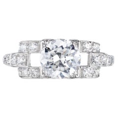 1.17 Carat Diamond Platinum Art Deco Engagement Ring