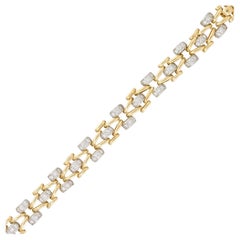 Bracelet à maillons ouverts en or 18 carats serti de diamants de 1,17 carat