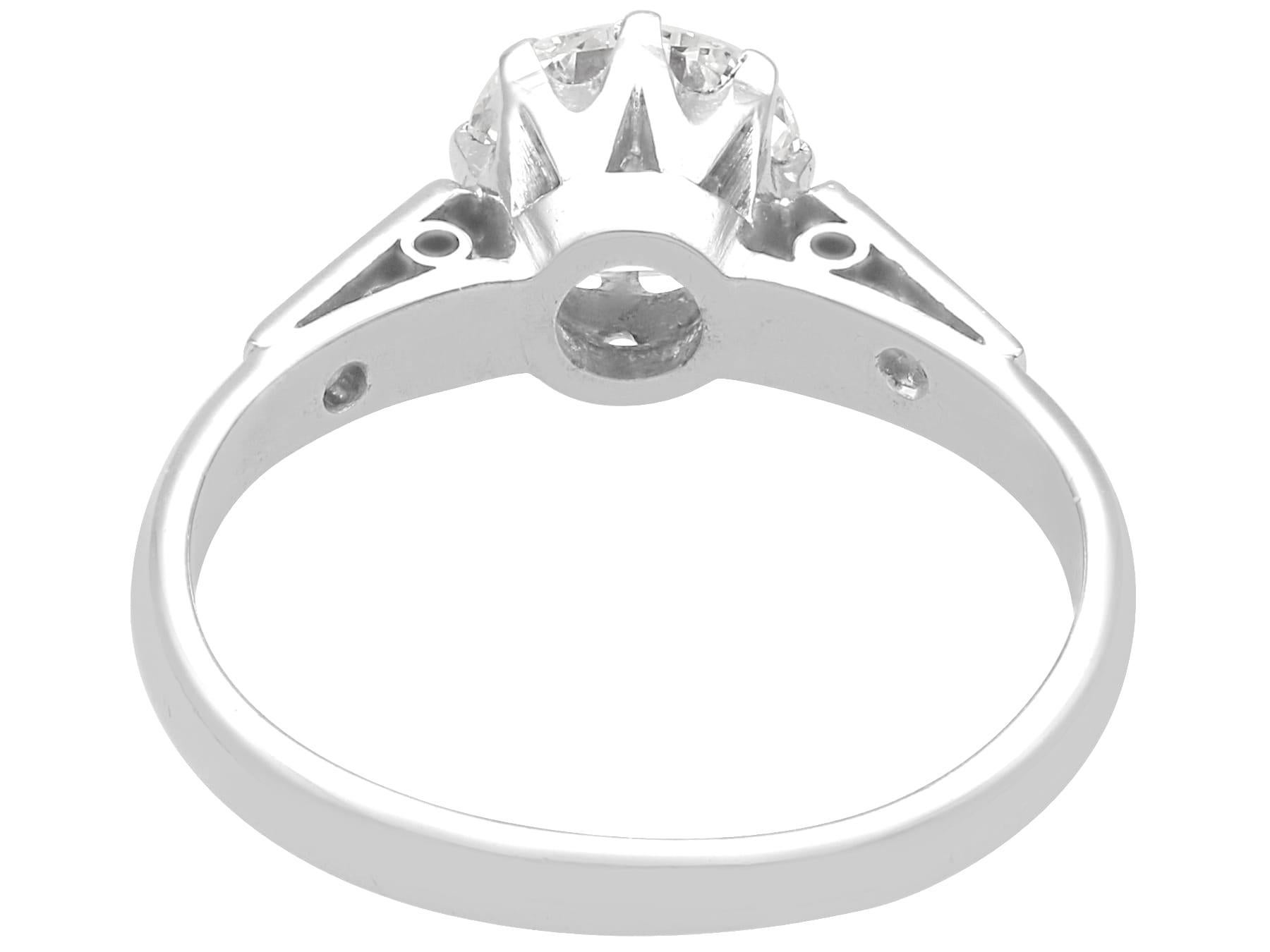 1.17 Carat Diamond Solitaire Engagement Ring in 18k White Gold In Excellent Condition For Sale In Jesmond, Newcastle Upon Tyne