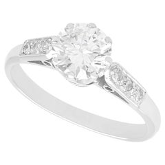 Antique 1.17 Carat Diamond Solitaire Engagement Ring in 18k White Gold