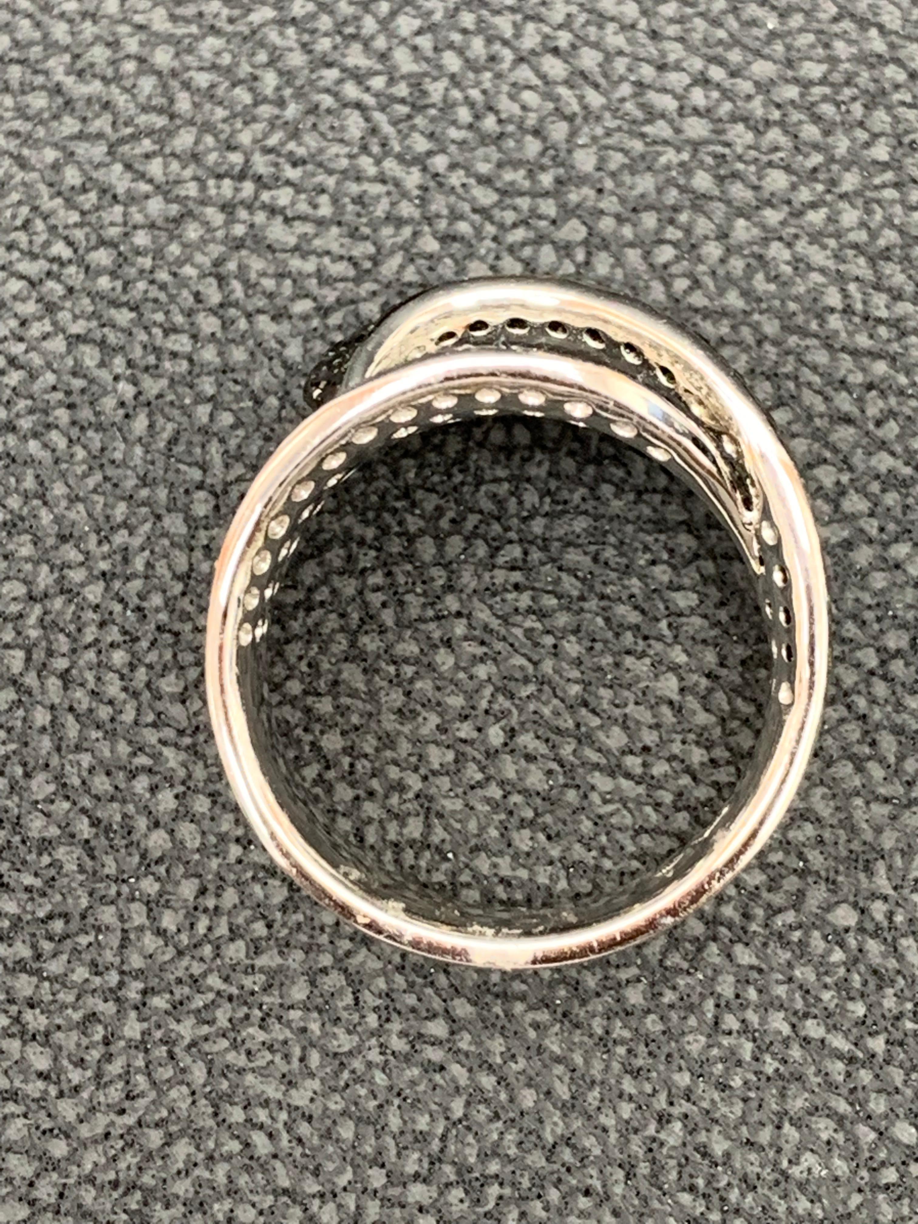 1,17 Karat Fancy Schwarzer Diamantring aus 18 Karat Weißgold im Angebot 1