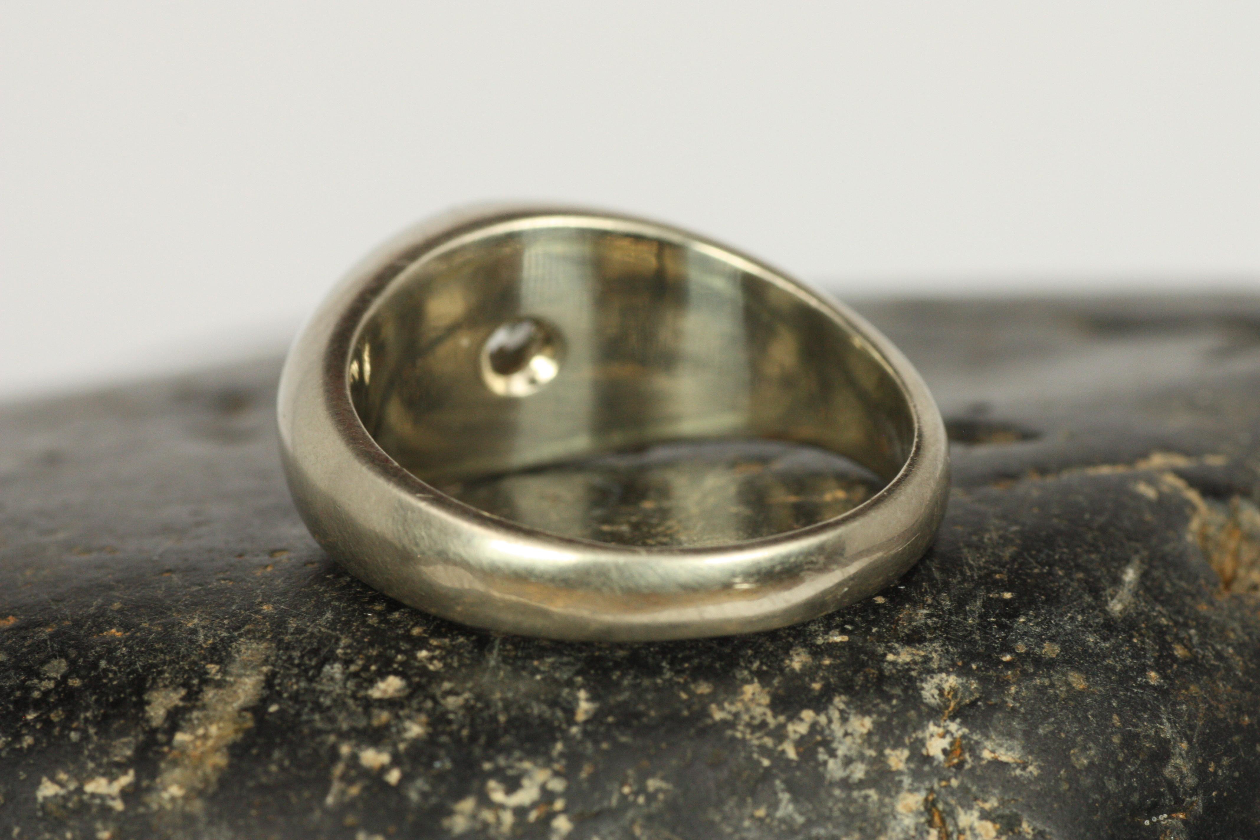 1,17 Karat Old Mine Cut Diamant Solitär Gypsy Verlobungsring im Angebot 5
