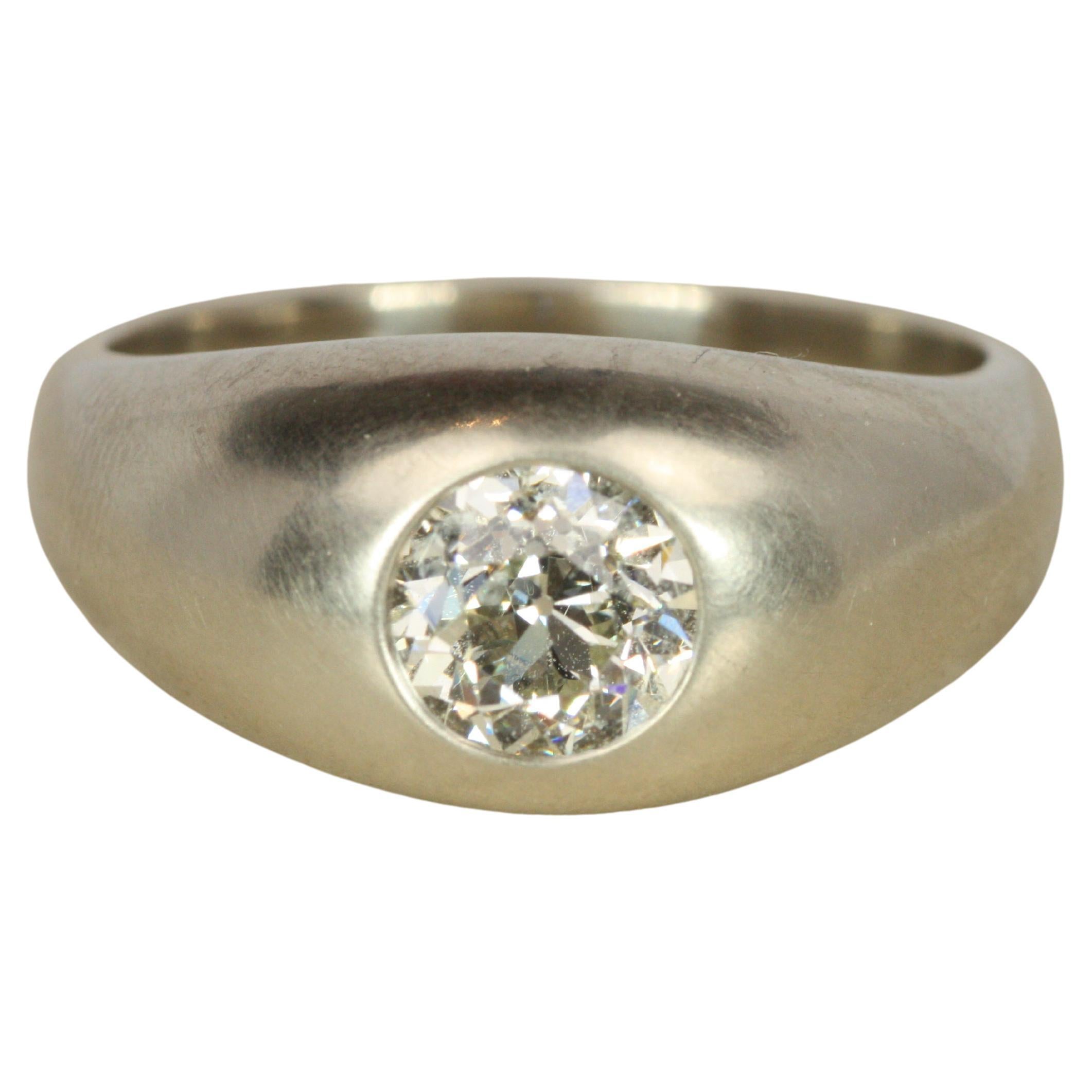 Anello di fidanzamento zingaro con diamante solitario taglio old mine da 1,17 carati