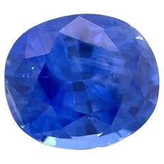 1.17 Carat Oval Blue Sapphire Loose Unset 3-Stone Engagement Ring Gemstone