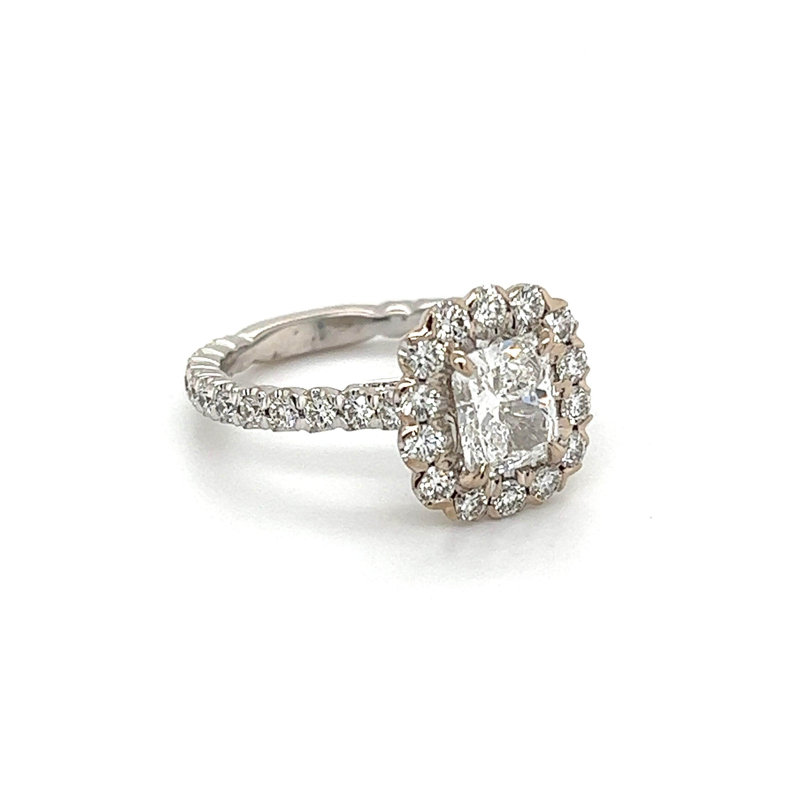 Simply Beautiful! Henry Daussi Radiant-Cut Diamond Platinum Art Deco Revival Cocktail Ring. Centering a securely nestled Hand set Radiant Cut Diamond, D-VVS1 GIA, surrounded by Diamonds, approx. 1.05tcw. Platinum Centering an Oval Sapphire weighing