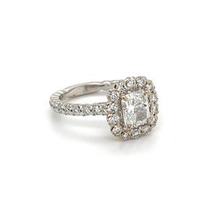 1.17 Carat Radiant Cut Diamond GIA Platinum Henry Daussi Ring Fine Jewelry
