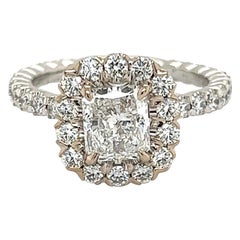 1,17 Karat Diamantring mit Strahlenschliff GIA Platin Henry Daussi feiner Schmuck