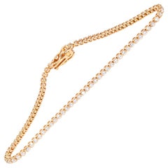 1.17 Carat Rose Gold Diamond Tennis Bracelet