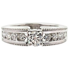 1.17 Carat Round Brilliant Diamond Engagement Ring 14 Karat IGI Certified