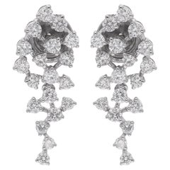 1,17 Karat SI Reinheit HI Farbe Diamant-Ohrstecker 14 Karat Weißgold Schmuck