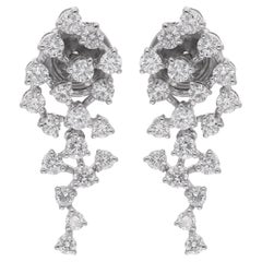 1.17 Carat SI Clarity HI Color Diamond Stud Earrings 14 Karat White Gold Jewelry