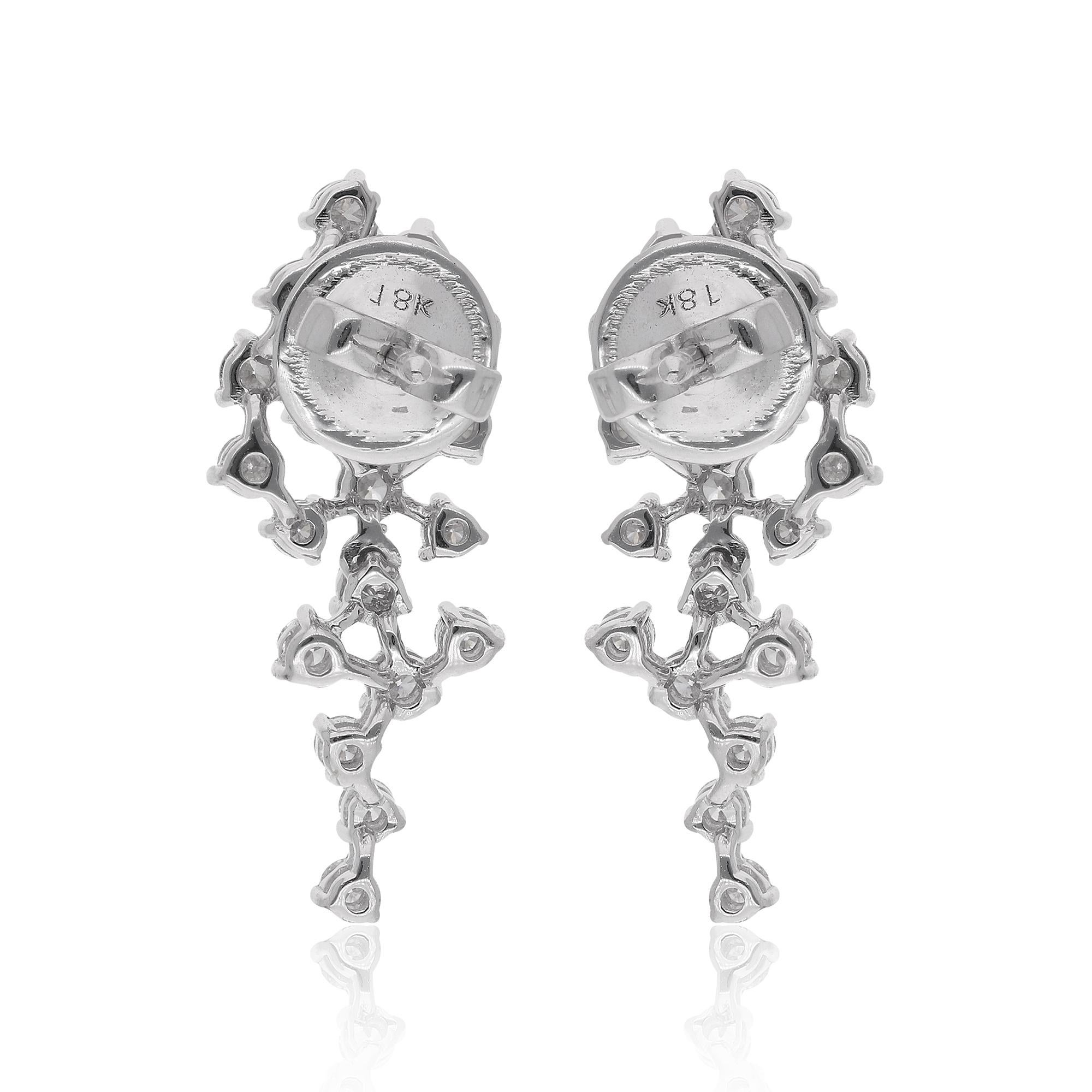 1,17 quilates SI Claridad HI Color Pendientes de Diamantes Joyería de Oro Blanco de 18 Quilates en Nuevo estado para la venta en Diera, Dubai