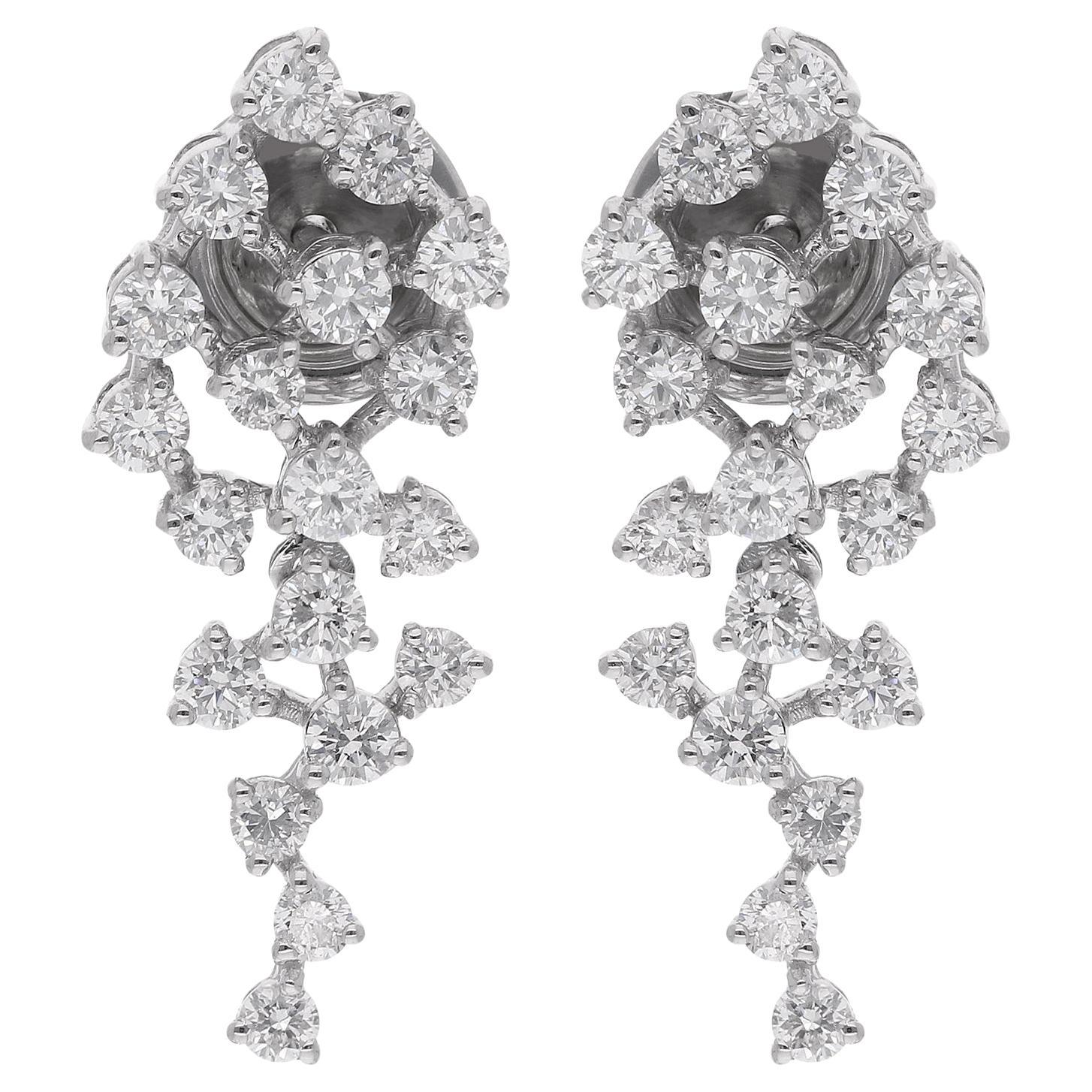 1.17 Carat SI Clarity HI Color Diamond Stud Earrings 18 Karat White Gold Jewelry