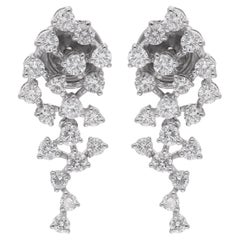 1.17 Carat SI Clarity HI Color Diamond Stud Earrings 18 Karat White Gold Jewelry