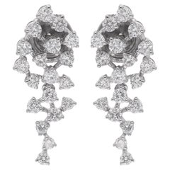 1,17 quilates SI Claridad HI Color Pendientes de Diamantes Joyería de Oro Blanco de 18 Quilates