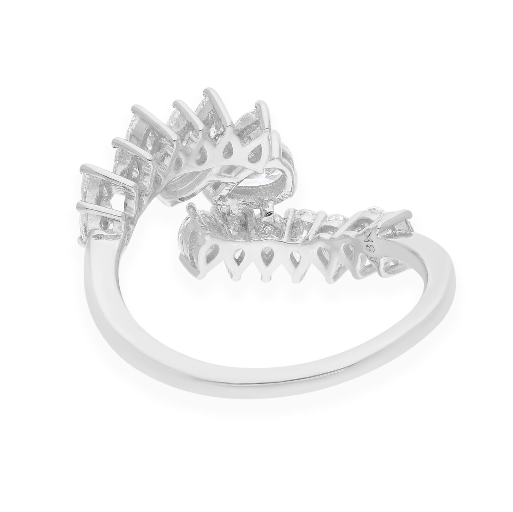 En vente :  1.17 Carat SI Clarity HI Color Pear Brilliant Cut Diamond Ring 18k White Gold 4