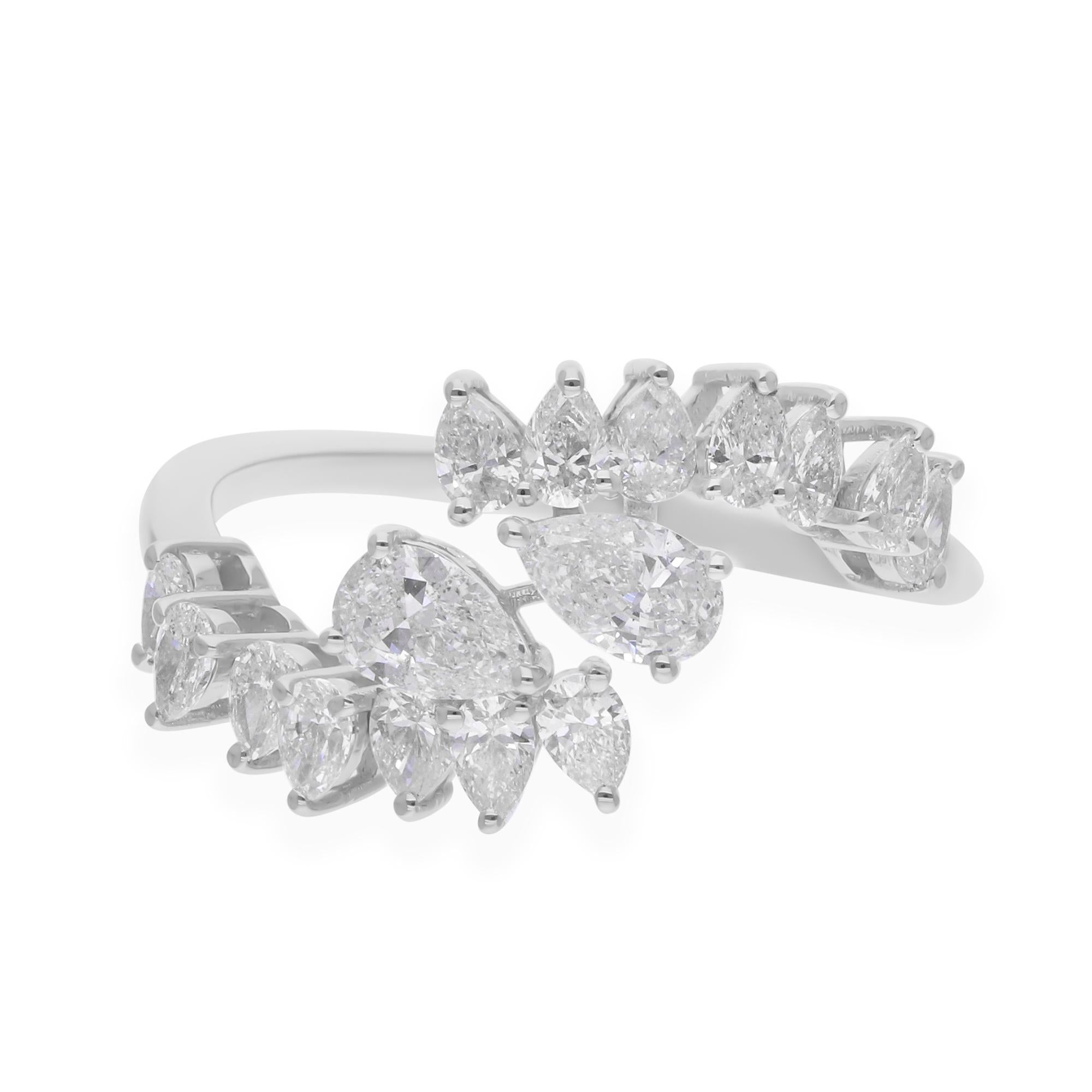 En vente :  1.17 Carat SI Clarity HI Color Pear Brilliant Cut Diamond Ring 18k White Gold 6