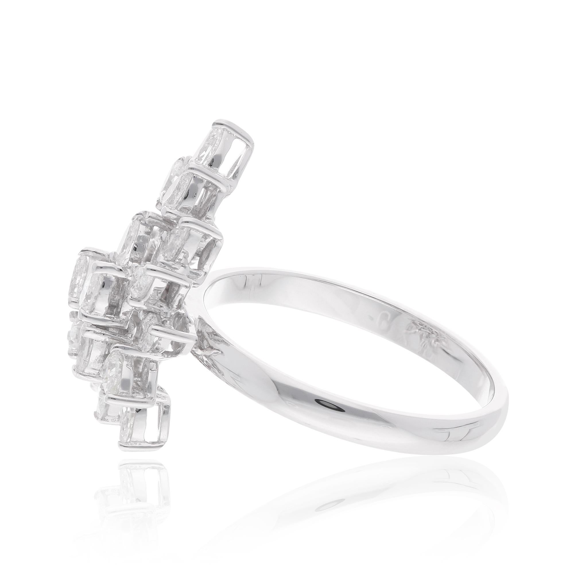 For Sale:  1.17 Carat SI Clarity HI Color Pear Diamond Ring 18 Karat White Gold Jewelry 3