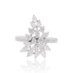 Anello con diamante a pera da 1,17 carati SI Clarity HI Color Gioielli in oro bianco 18 carati