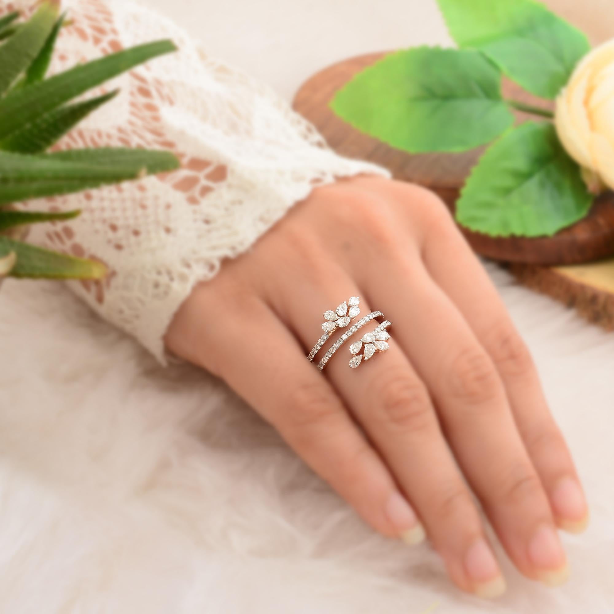 1,17 quilates SI Claridad HI Color Anillo de diamantes pera 18k Oro rosa Joyería hecha a mano Corte pera en venta