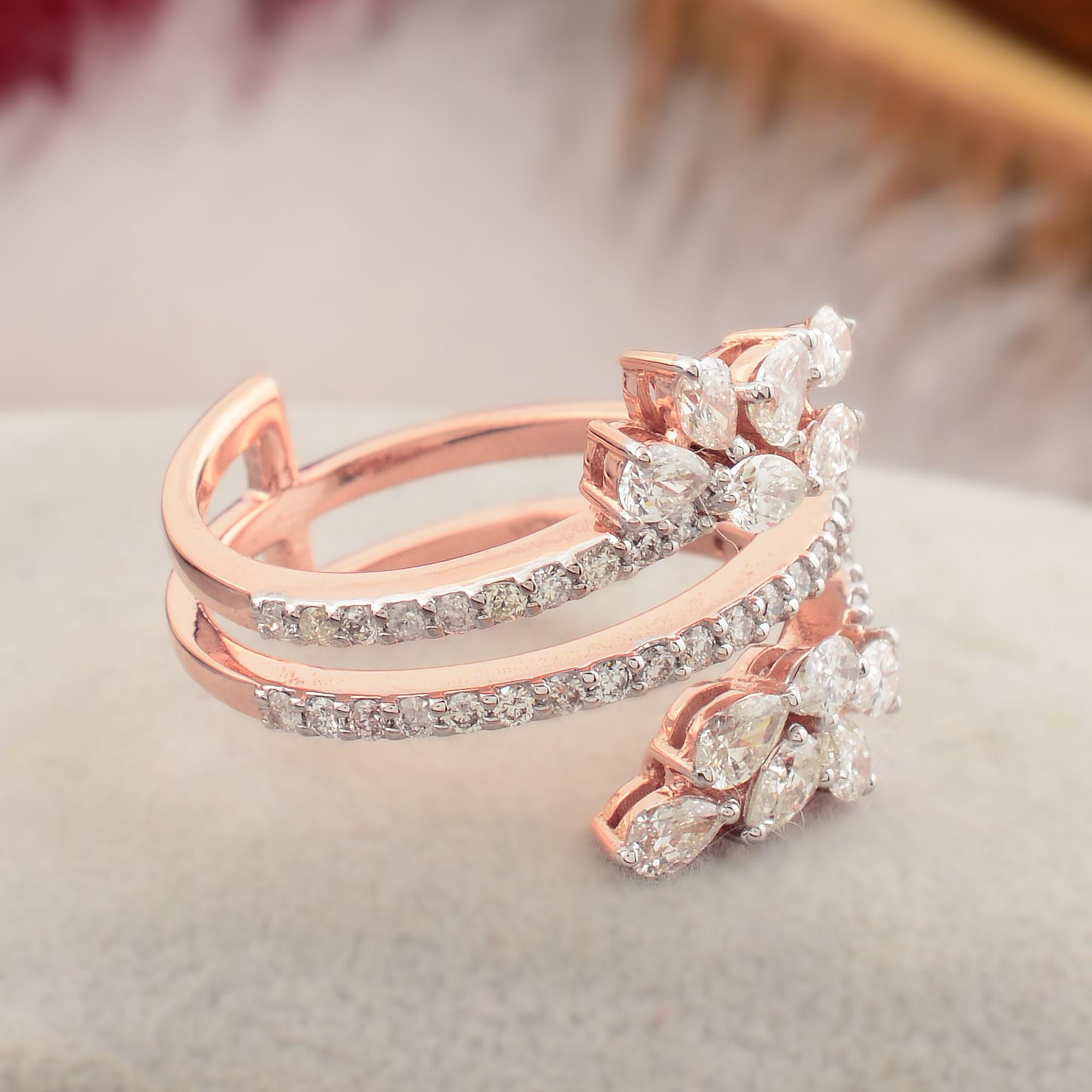 1,17 quilates SI Claridad HI Color Anillo de diamantes pera 18k Oro rosa Joyería hecha a mano en Nuevo estado para la venta en Diera, Dubai
