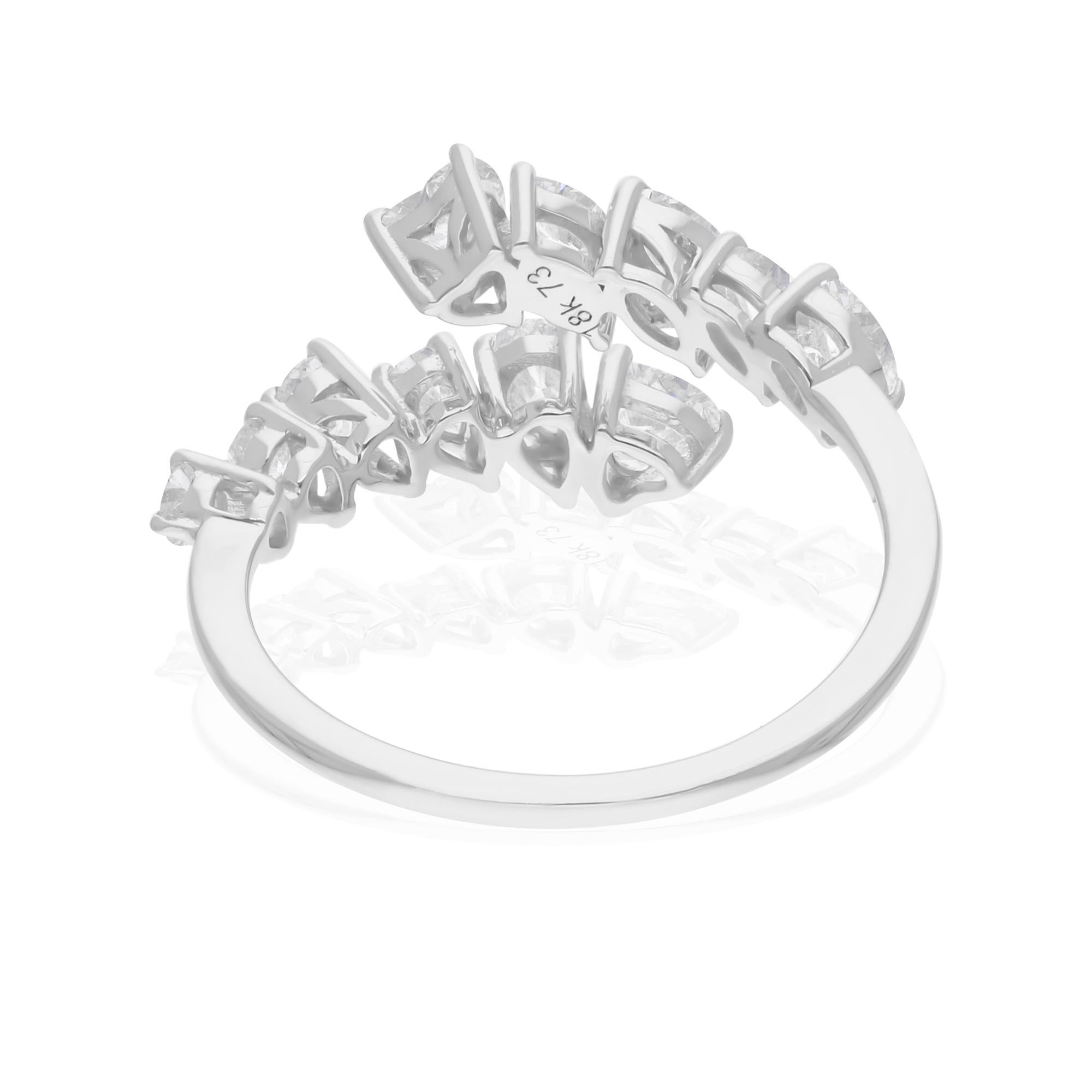 Moderne 1.17 Carat SI/H Pear Heart Brilliant Cut Diamond Ring 18k White Gold Jewelry en vente