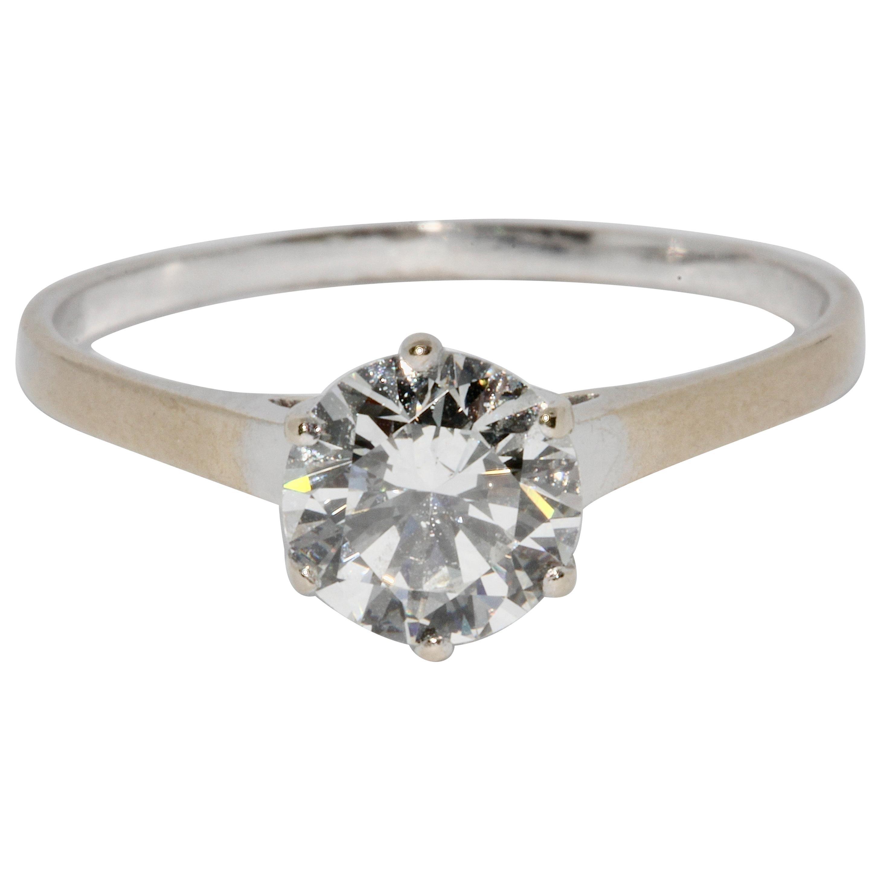 1.17 Carat Solitaire Diamond Engagement Ring, White Gold