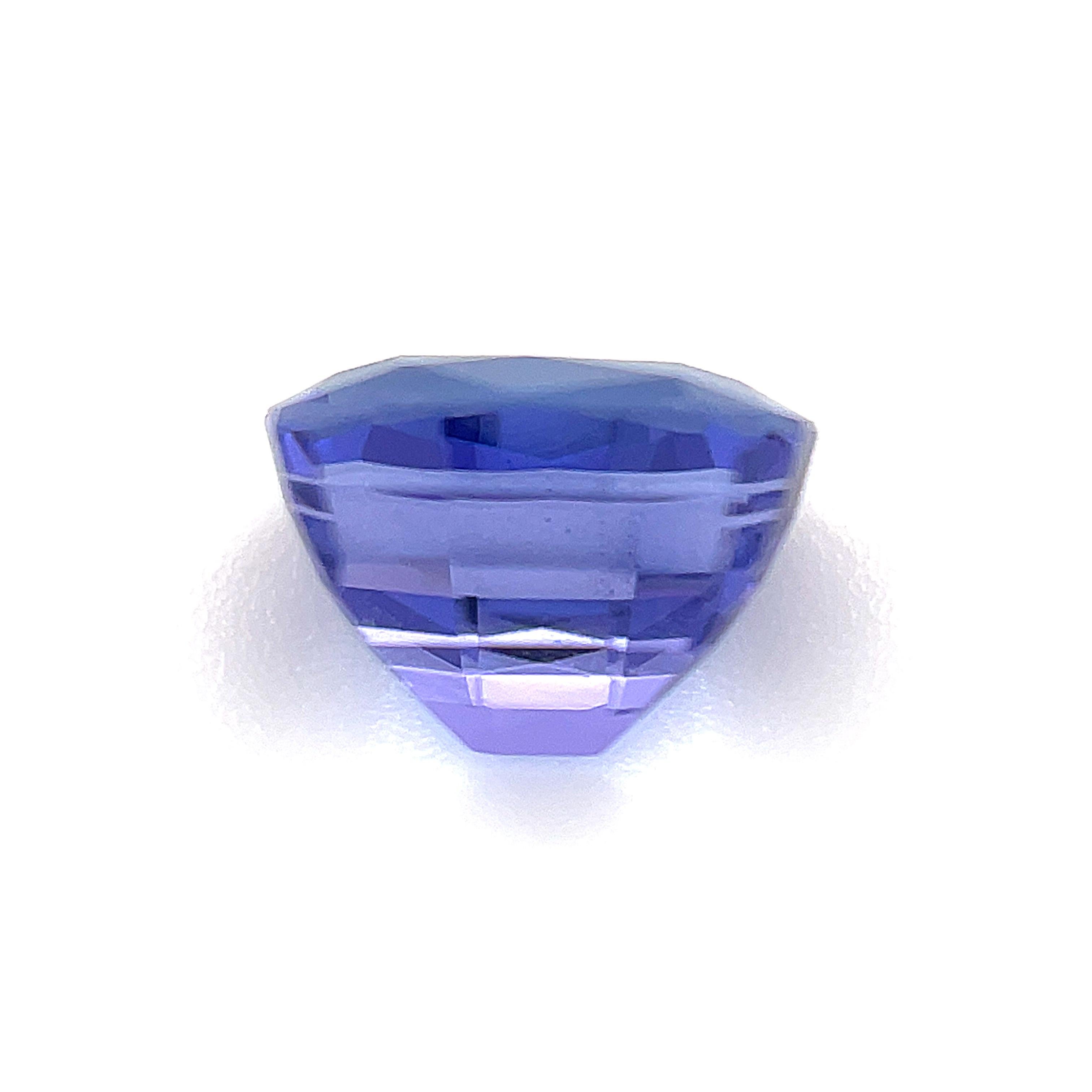 1.17 Carat Unset Loose Unmounted Cushion Shaped Tanzanite Gemstone In New Condition For Sale In Los Angeles, CA