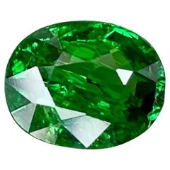 1.17 carats Green Tsavorite Garnet Stone Oval Cut Kenyan Gemstone