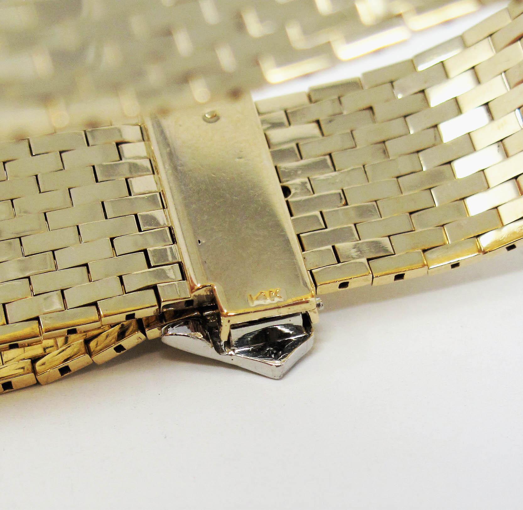 1.17 Carat Total Sapphire and Diamond Brick Link Buckle Bracelet 14 Karat Gold 5