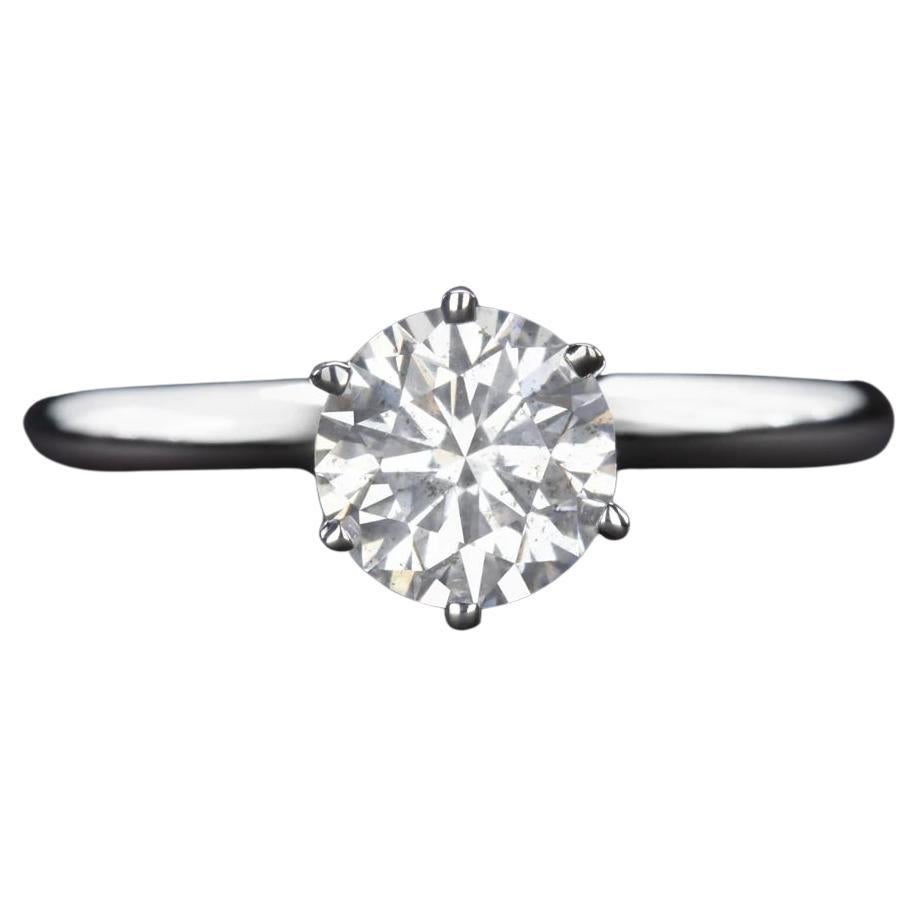 Diamond Engagement Ring Round Cut  Diamond White Gold For Sale