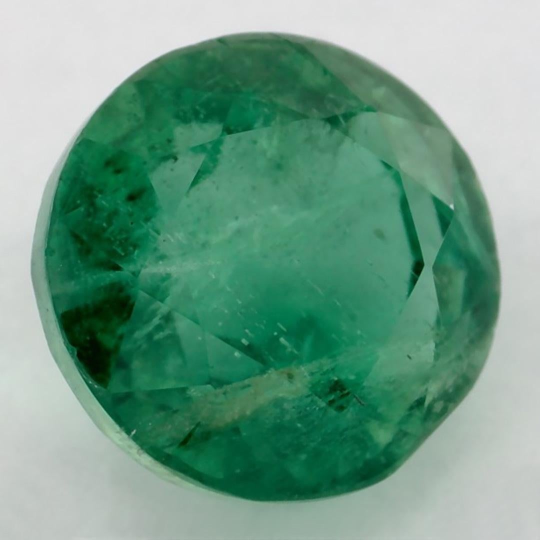 Round Cut 1.17 Ct Emerald Round Loose Gemstone