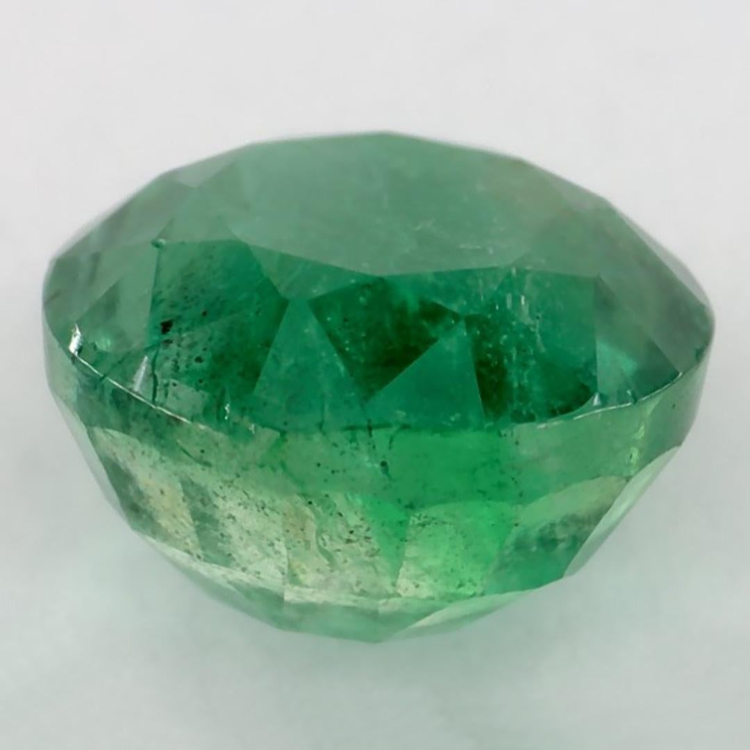 1.17 Ct Emerald Round Loose Gemstone (pierre précieuse en vrac) Neuf à Fort Lee, NJ