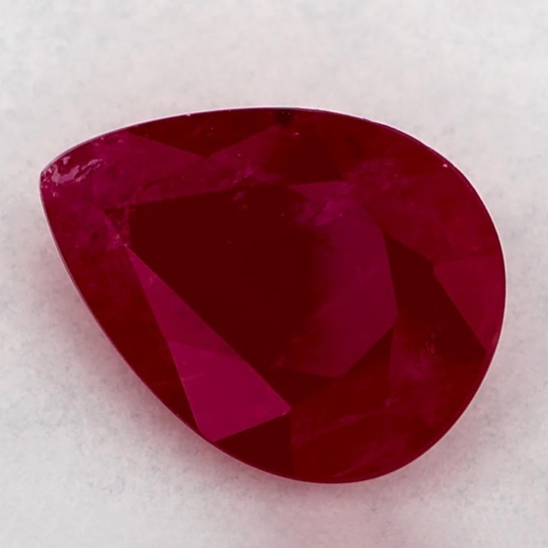Pear Cut 1.17 Ct Ruby Pear Loose Gemstone