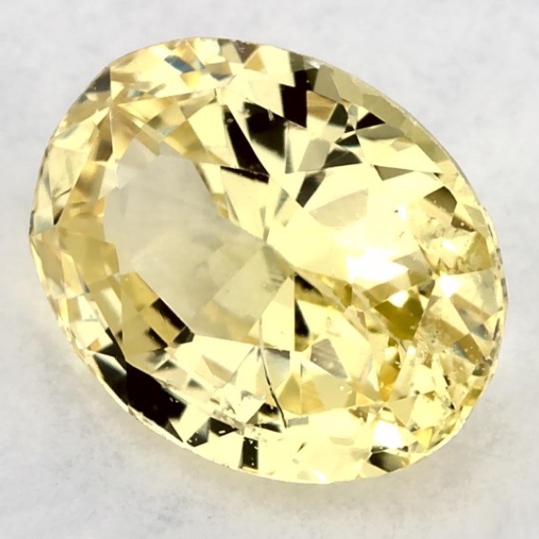 Taille ovale 1.17 Ct Yellow Sapphire Oval Loose Gemstone (pierre précieuse en vrac) en vente