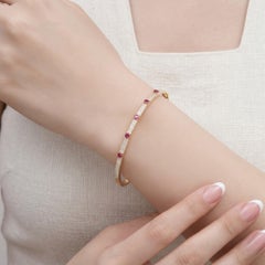 1,17 TCW Rubino naturale SI/H Diamante Bracciale in oro giallo 14 carati